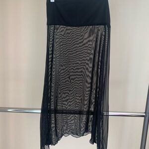 Chic Black Sheer Swim Coverup Skirt